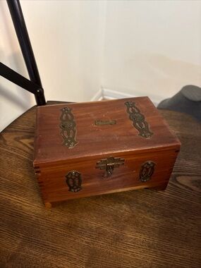 Vintage Wooden Box with Yellow Banner Graphic